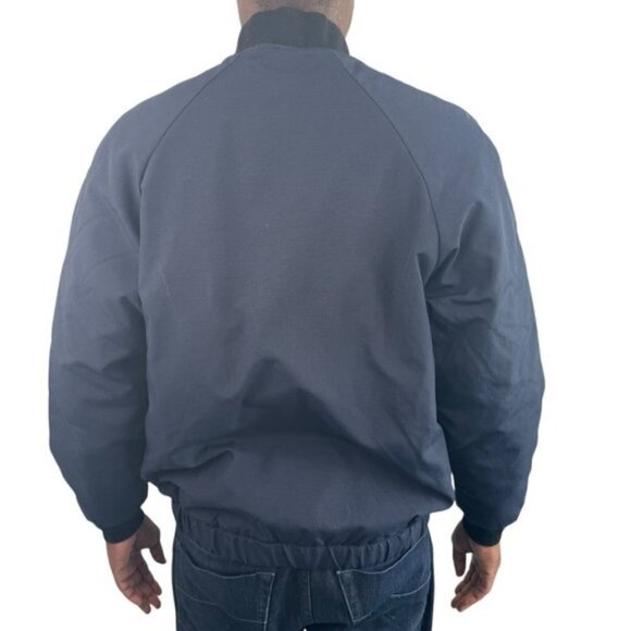 Men's Blue Utility Bomber Jacket Padded US Estimate S/M - Picture 3 of 11